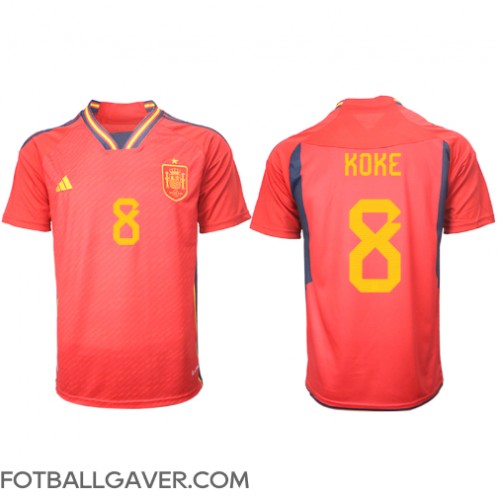 Spania Koke #8 Fotballklær Hjemmedrakt VM 2022 Kortermet